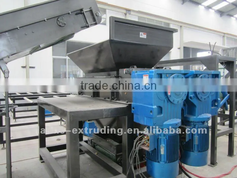 SKD-11 blade Double shaft plastic shredder for hard waste plastic
