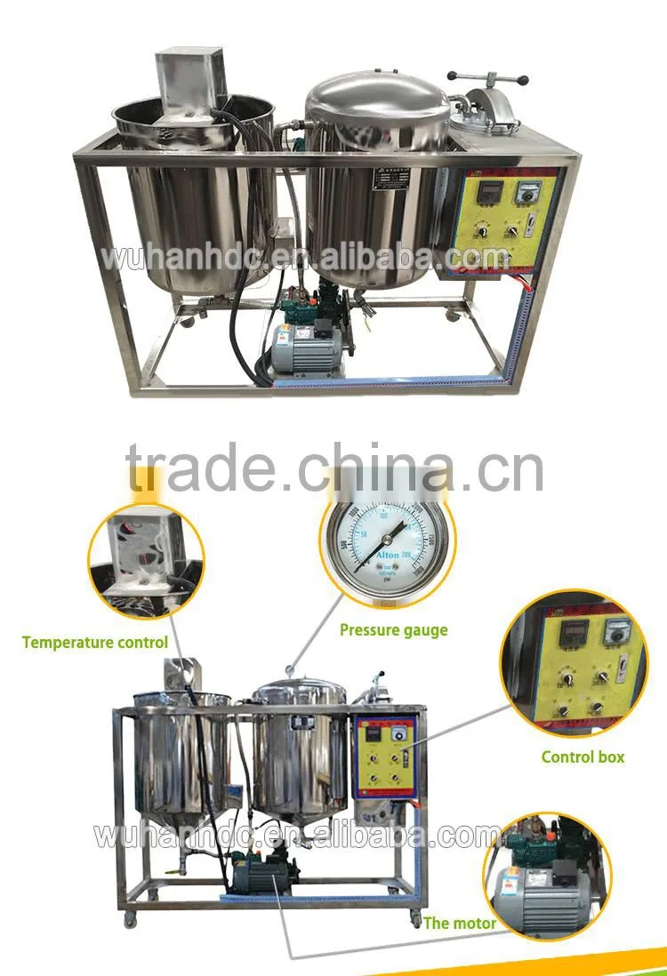 Small crude degummed rapeseed oil plant oil refining machinery