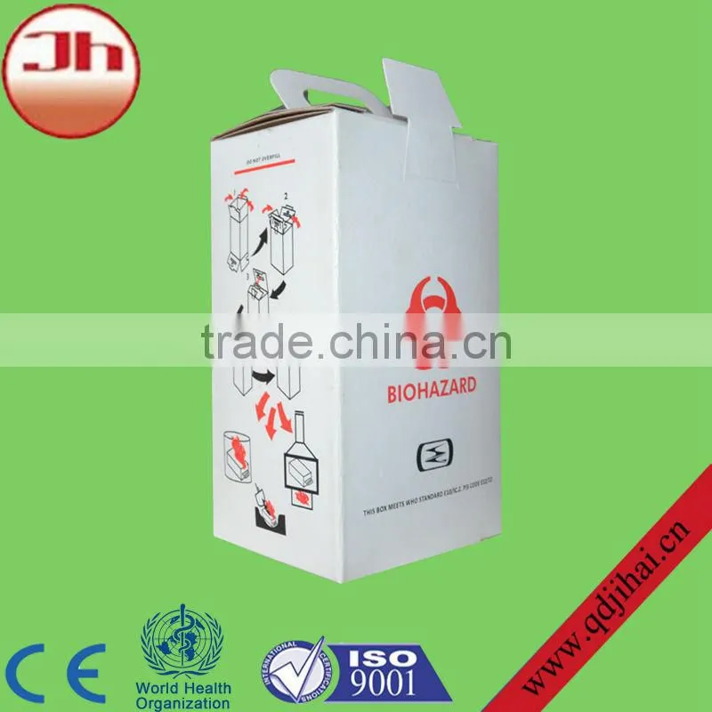 5L cardboard safety box for hospital used sharps/medical sharp container