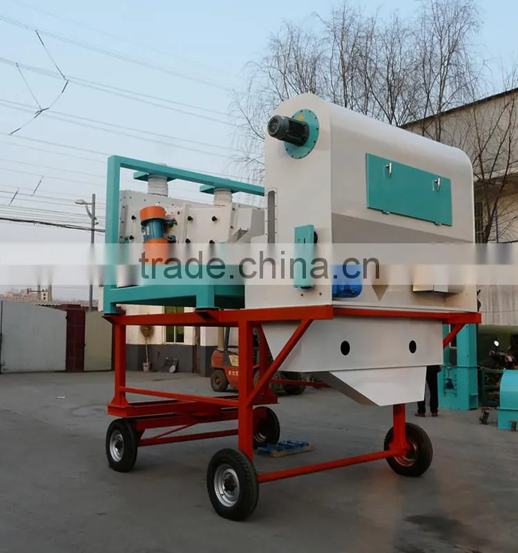 High efficiency cheap movable vibrating sieve with air separator for sale