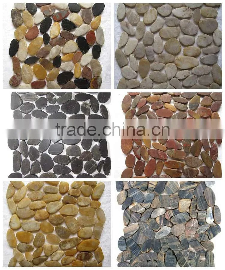 Flat River Stone Black Pebble Tile Flooring