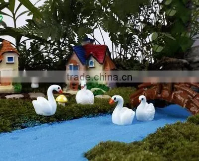 cy309 Artificial Three-dimensional whale DIY Resin swan crafts garden moss Micro View decorations