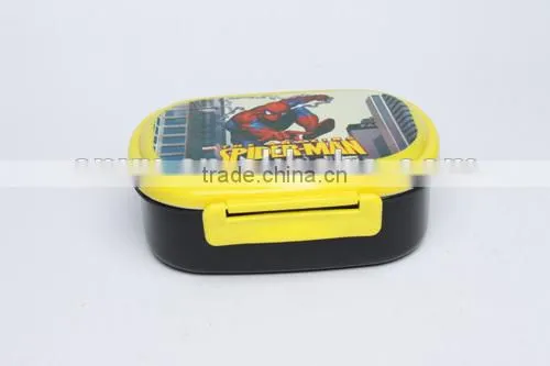 Kids Plastic lunch boxes oval-shaped lunch box with pp spoon