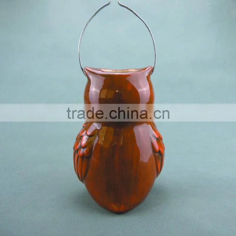 Wholesale Popular Ceramic Owl Candle Holders with LED Light