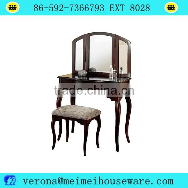 2016 wooden dressing table designs set with chair