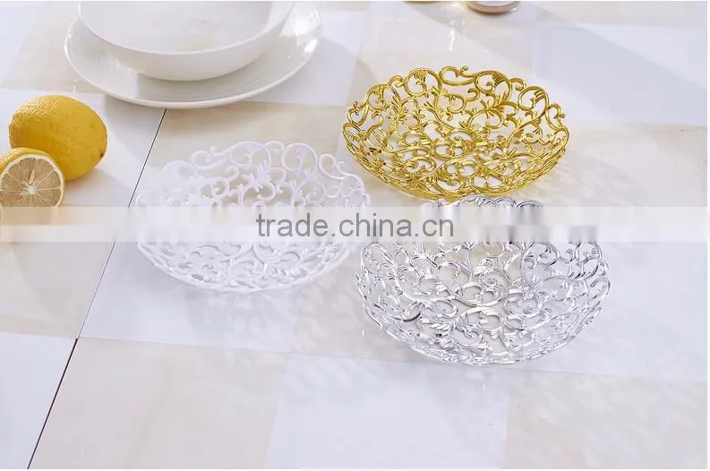 gold fruit plate decorative indian serving tray