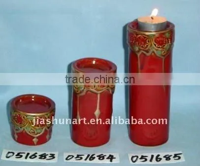 Ceramic Red Candle Stand
