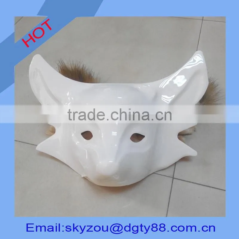 oem factory thermoforming thick blister wolf shape white plastic masks
