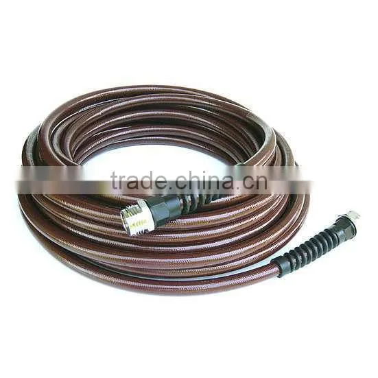 flexing pvc high pressure hose grease resistance 1/2''OD(16mm*12mm) brown used for industry for braid tube