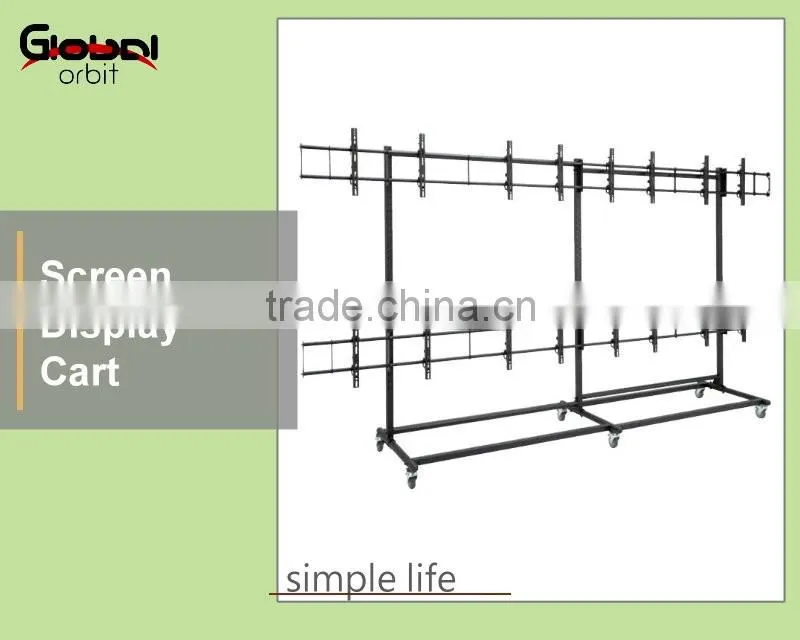 Height adjustable swivel TV floor stand, telescoping plasma TV bracket