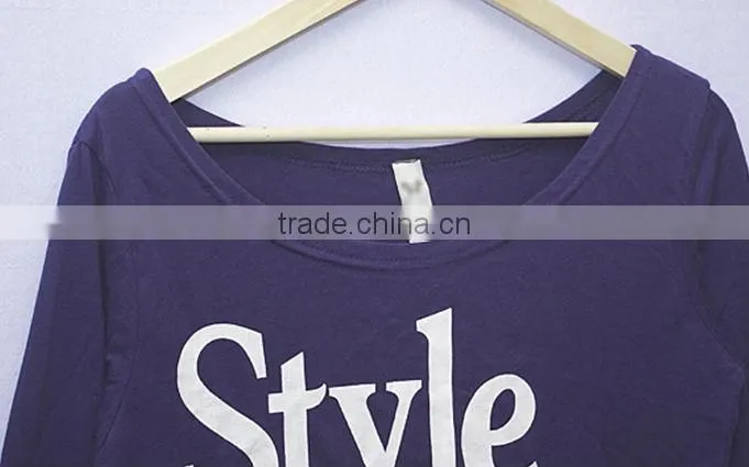 2012new fashion 100%cotton o-neck long sleeve women t shirt