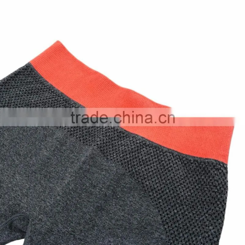 Awesome design gym pants ladies yoga pants with contrast color waistband
