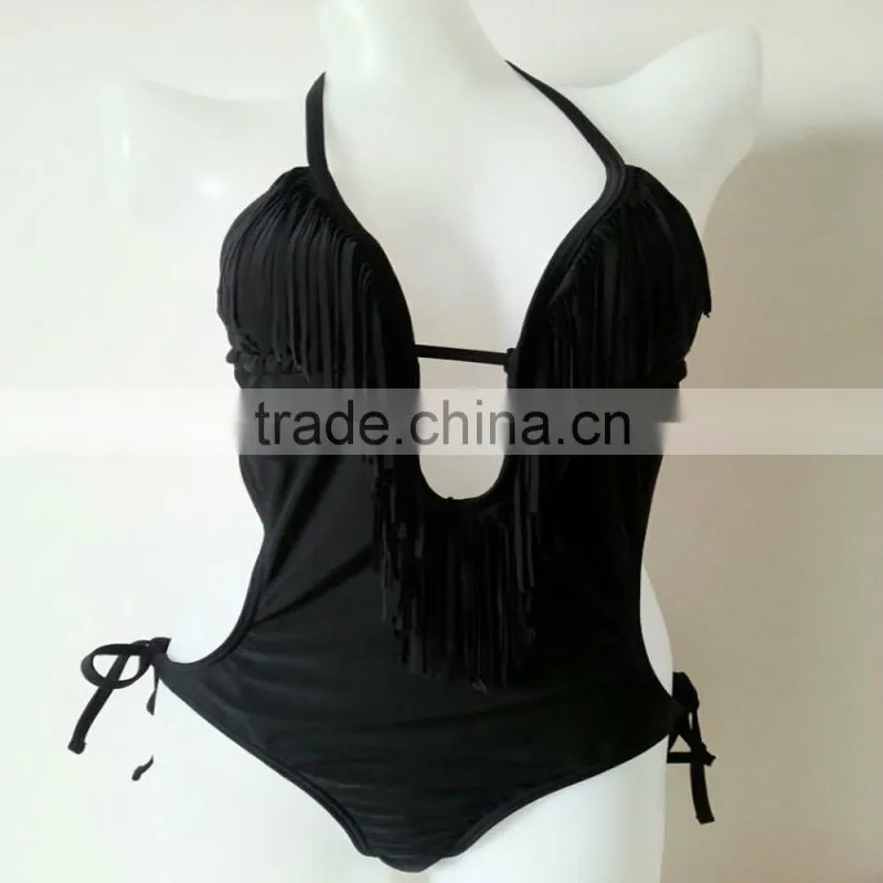 Top quality new arrival orange shivering triangle women bikini swimwear