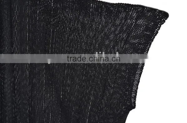 Women blockcolor batwing sleeve seamless knit pullover