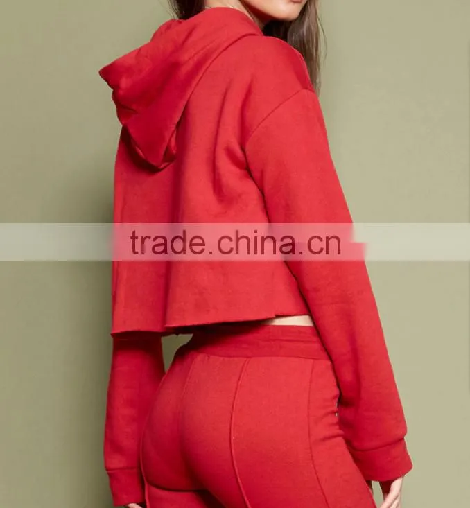 2016 hot sale women pullover plain latest design tracksuit