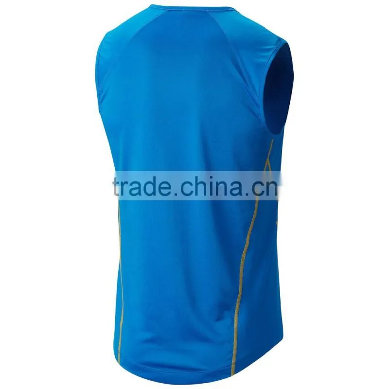man sleeveless o-neck polyester t-shirt for sports