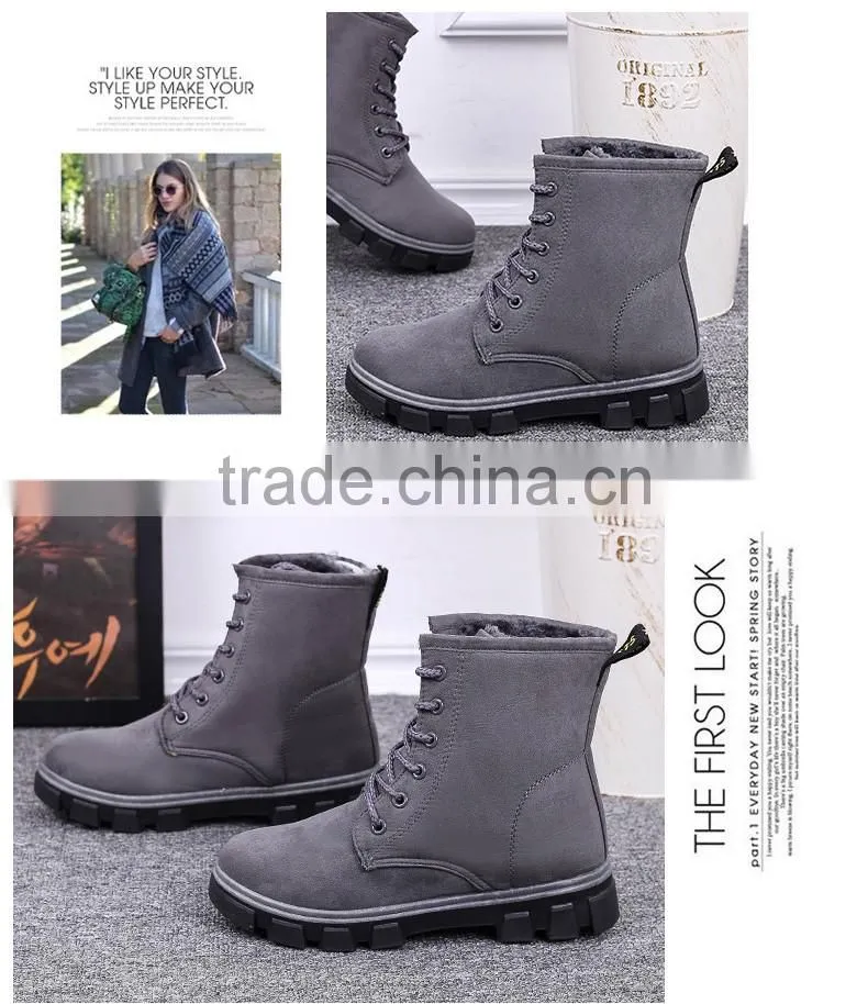 Ladies Boots Snow Warm Winter Boots Women Lace Up Ankle Boots