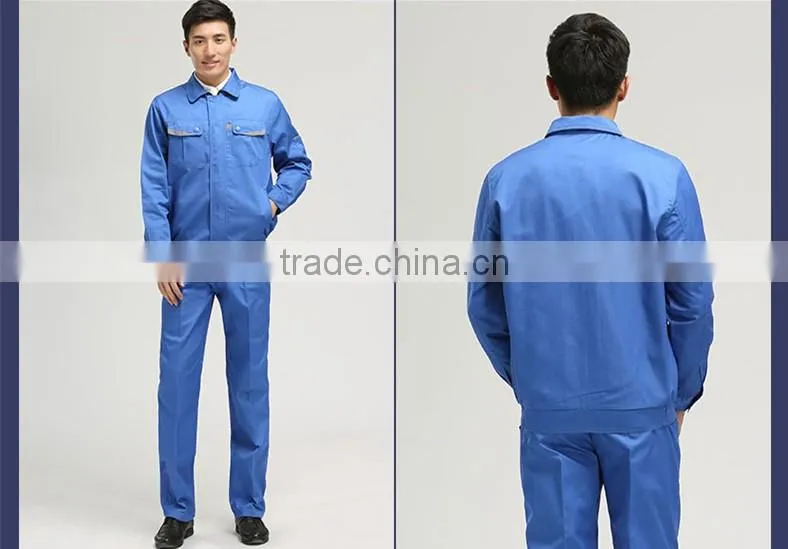 Juqian quality work cloth manufacturer China breathable gray blue unisex workwear uniform industrial uniform