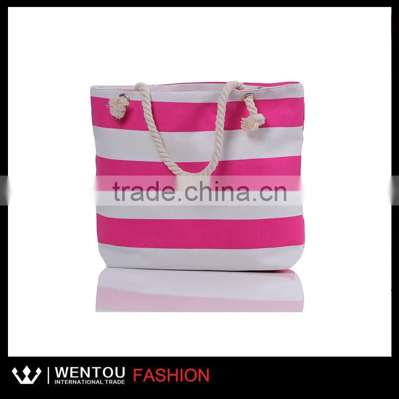 Hot Sale Canvas Stripe Beach Bag