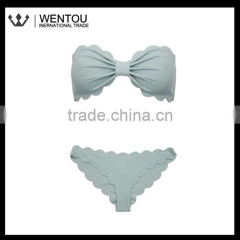 Personalized Scalloped Bandeau Bikini