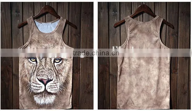 competitive price good sale men's sports gym cool dry wrestling singlet with animal printing