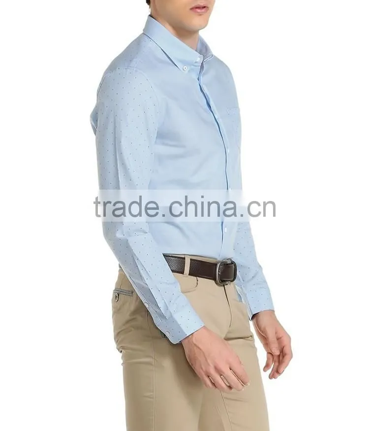 Long sleeve 100% cotton shirts for men polka dot funky shirts for men