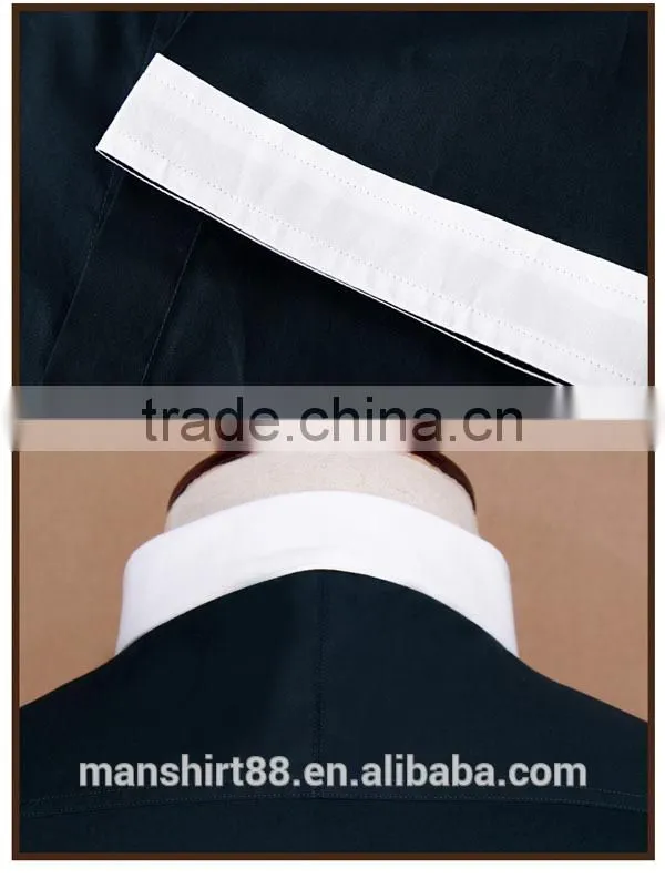 New design simple fashion contrast collar short sleeves men fit dress shirts