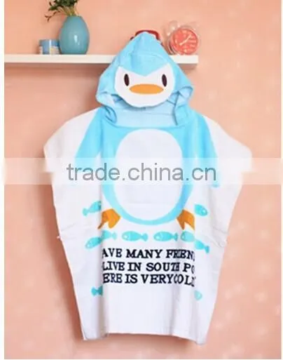 100% cototn hooded poncho towel for children or adults