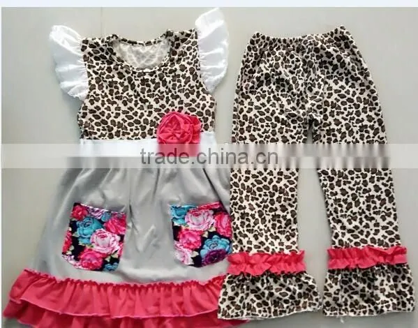 Baby clothes Easter egg printed outfit top dress with short ruffles set for Easter day