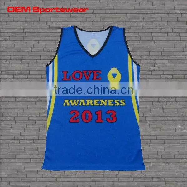 hot sell custom sublimated running shirts with high qultiy