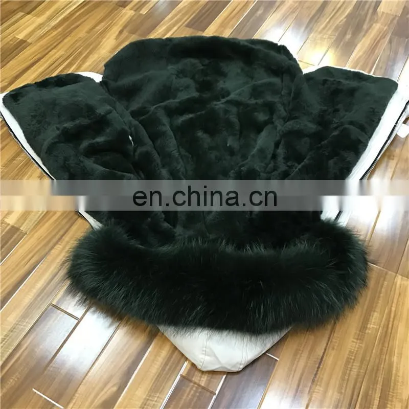 Winter Warm Fashion Real Sheep Fur Army Parka Custom Hooded Fur Women Parka