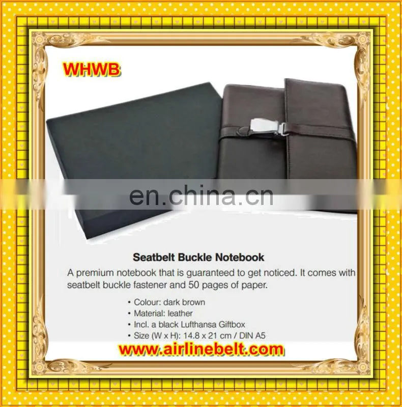 Premium aircraft seatbelt buckle fashion notebooks