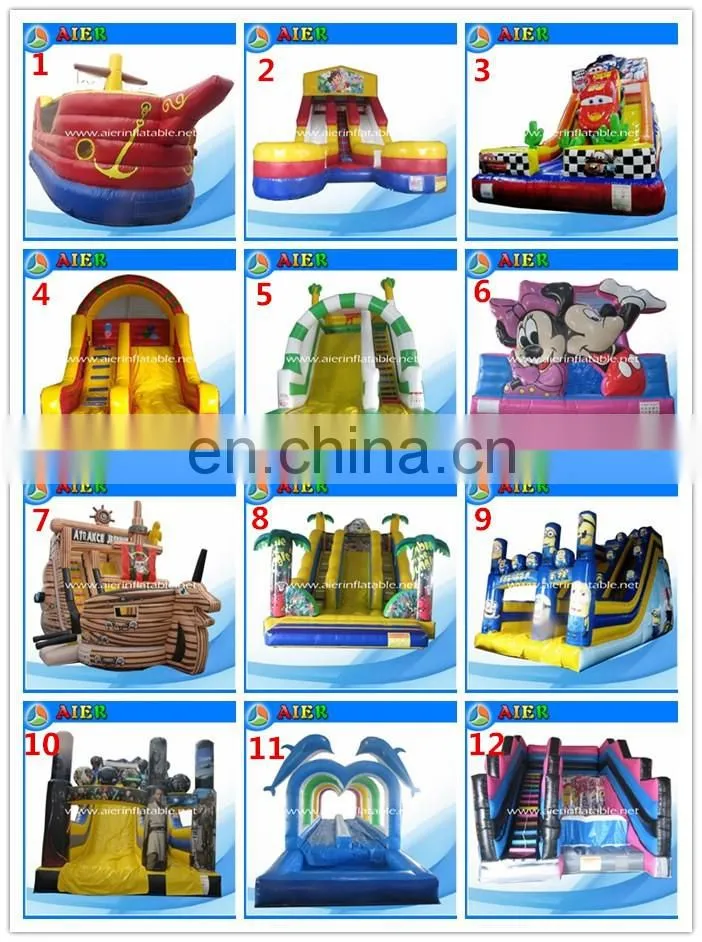 2017 Aier Supper fun summer water slide with pool/summer inflatable water slide