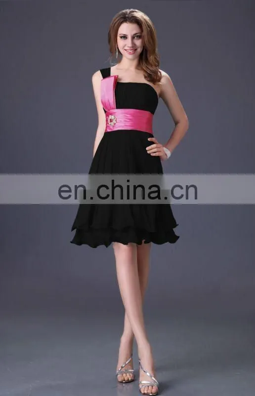 Hot Selling! Grace Karin Women's One Shoulder Knee Length Chiffon Bridesmaid Dresses CL4095