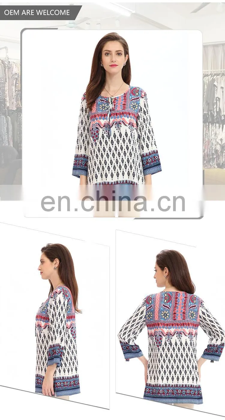 Guangzhou Apparel Thread Simple Desgin Cotton Blouse Ladies