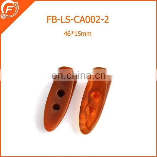 plastic acrylic horn toggle button for coat garments