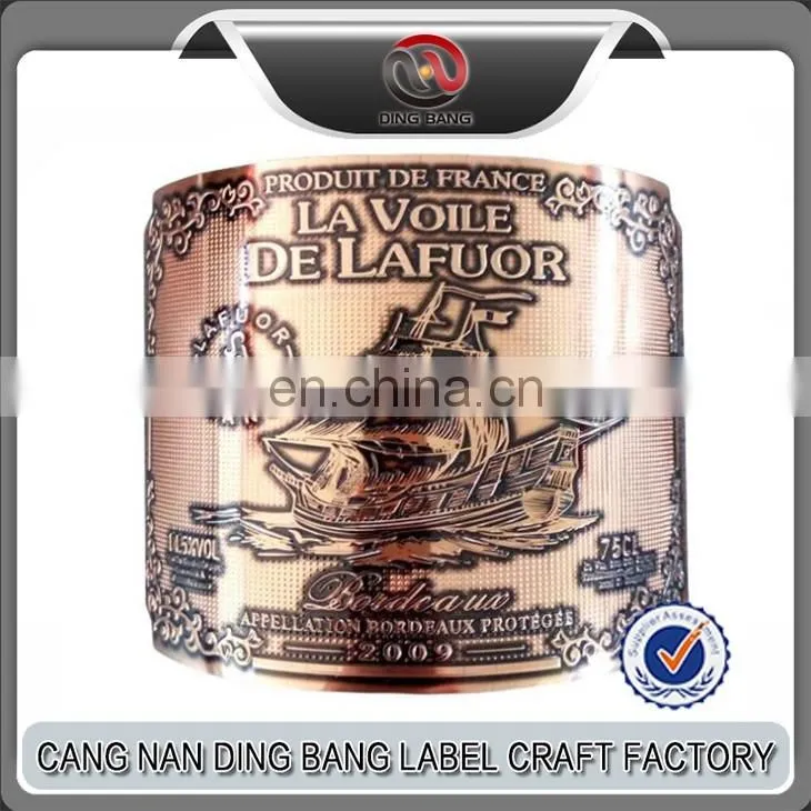 Wholesale Original and Cheap Wine Label 3D Embossed Wine Label