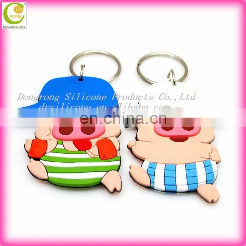 Lovely promotinal gifts 3d silicone rubber elephant keychain