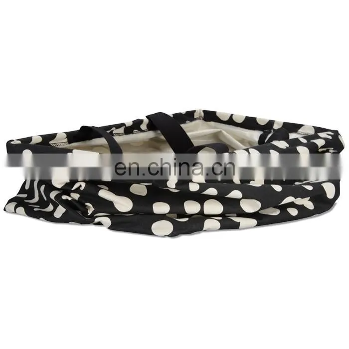 XD1019 Utility Tote Folding stripe canvas beach tote bag wholesale