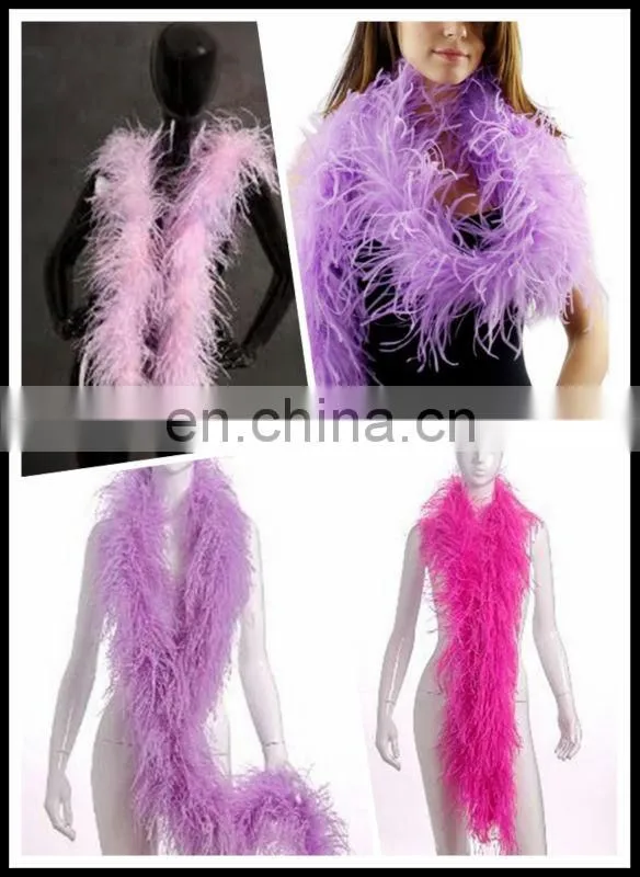 Cheap red single row Ostrich Feather Boa For decoration