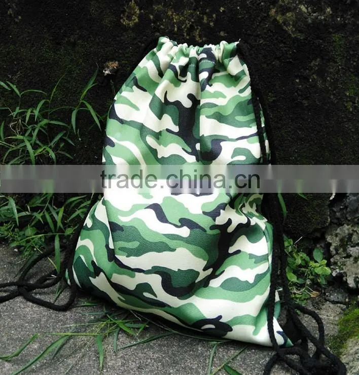 cheap high quality heavy duty canvas digital army military sack drawstring backpack