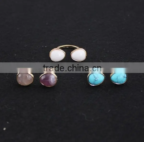 Latest gold ring design natural stone turquoise ring for for wholesale