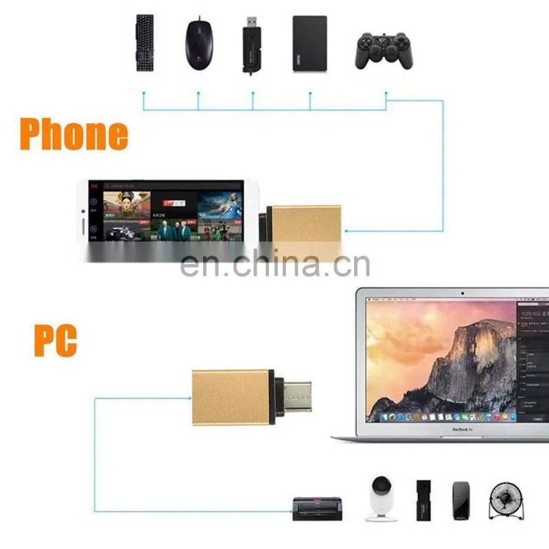 USB-C 3.1 Type C Male to USB 3.0 Female OTG Data Sync Adapter