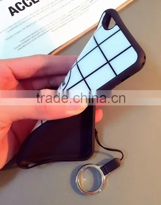 Soft protective Silicone Phone case /Mobile Phone cover,write black square grid pattern