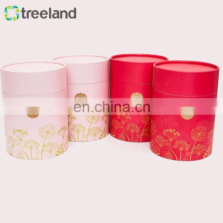 Biodegradable recycled printed paper skincare Beauty Sets Big Round Paper Boxes