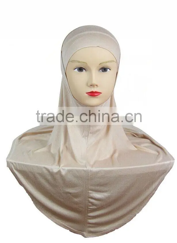 Newest high quality ISLAMIC HIJAB al amira 2pcs solid color softy mercerized cotton MUSLIM HIJAB