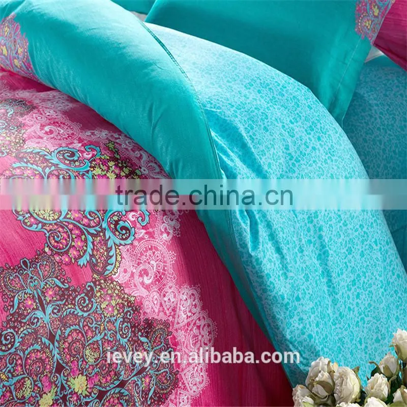 Ievey Reactive printed king size 100% cotton modern bed sheet sets cheap luxury bedroom set