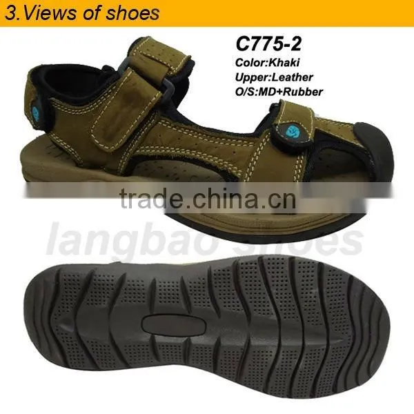rubber outsole men sandal anti slipper durable leather sandal