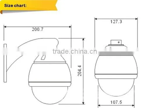Alibaba Hot Selling 2.0MP PTZ HD-TVI Speed Dome Camera CMOS 1080P Camera Outdoor TVI PTZ With Waterproof