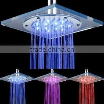Wall Mounted Rainfall Organic Glass LED Shower Head